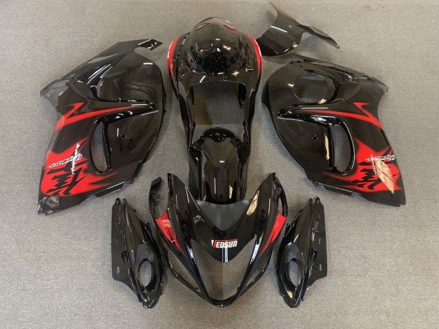Negro Brillante Con Logotipos Rojos 2008-2020 GSXR 1300 Carenados Moto