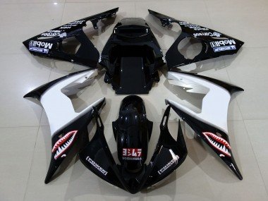 Negro Brillante & Logotipos 2006-2007 R6 Carenados Moto