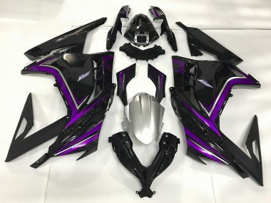 Negro Brillante & Morado 2013-2018 Ninja 300 Carenados Moto
