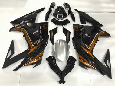 Negro Brillante & Naranja 2013-2018 Ninja 300 Carenados Moto
