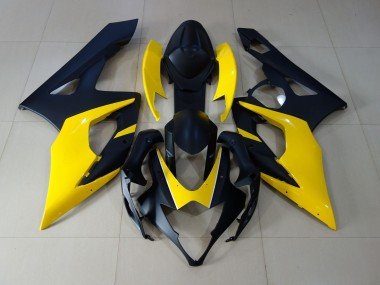 Negro Mate & Amarillo 2005-2006 GSXR 1000 Carenados Moto