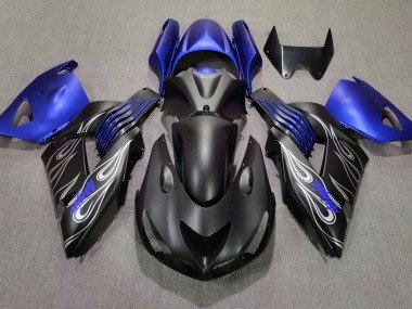 Negro Mate & Azul 2006-2011 ZX14R Carenados Moto