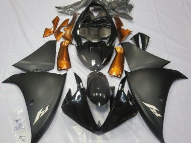 Negro Mate & Naranja 2009-2011 R1 Carenados Moto