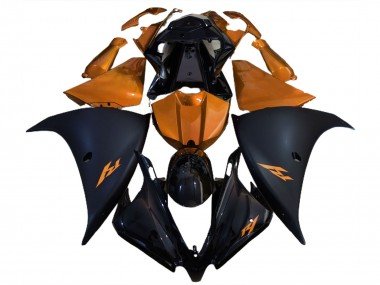 Negro Mate & Naranja 2012-2014 R1 Carenados Moto