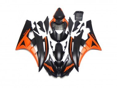Negro Mate & Naranja Personalizados 2006-2007 R6 Carenados Moto