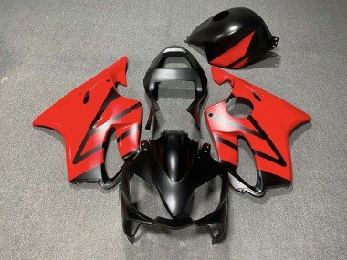 Negro Mate & Rojo 2001-2003 CBR600 F4i Carenados Moto