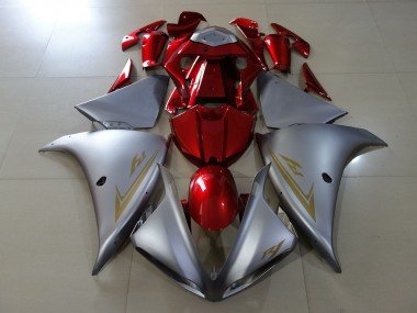 Plata Mate & Rojo Brillante 2009-2011 R1 Carenados Moto