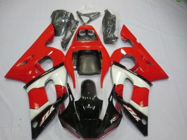 Rojo Blanco & Negro 1998-2002 R6 Carenados Moto