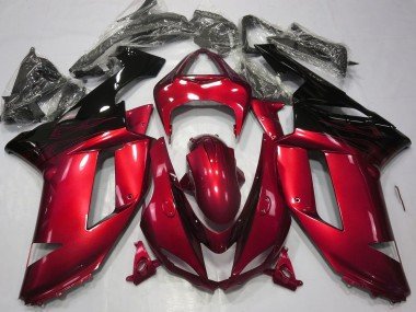 Rojo Brillante & Negro 2007-2008 ZX6R Carenados Moto