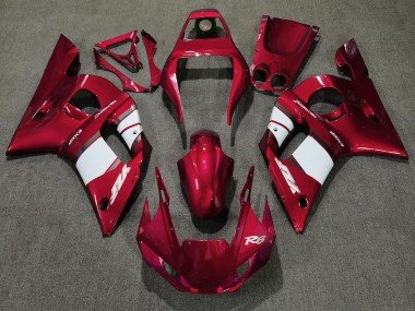 Rojo Intenso & Blanco 1998-2002 R6 Carenados Moto