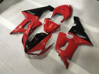 Rojo & Negro Personalizados 2005-2006 ZX6R Carenados Moto