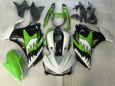 Tiburón Verde Lima & Blanco 2015-2018 R3 Carenados Moto
