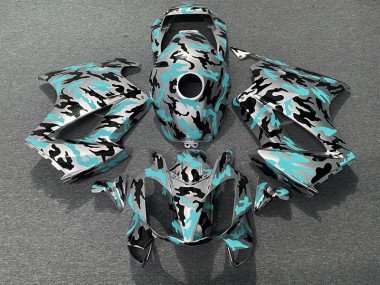 Verde Azulado Camuflaje 2002-2012 VFR800 Carenados Moto