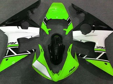 Verde Blanco & Negro 2003-2004 R6 Carenados Moto