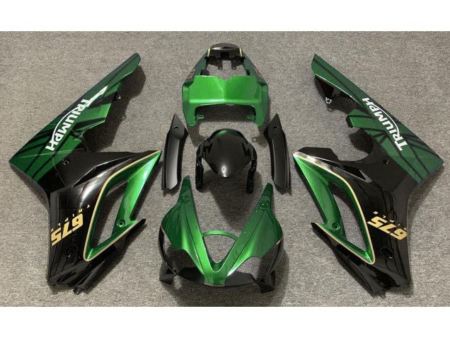 Verde Brillante & Negro 2009-2012 Daytona 675 Carenados Moto